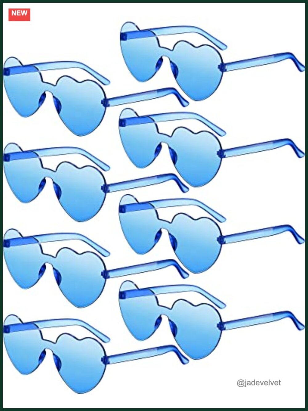 Rimless Heart Shaped Sunglasses 8 Pairs Party Favors